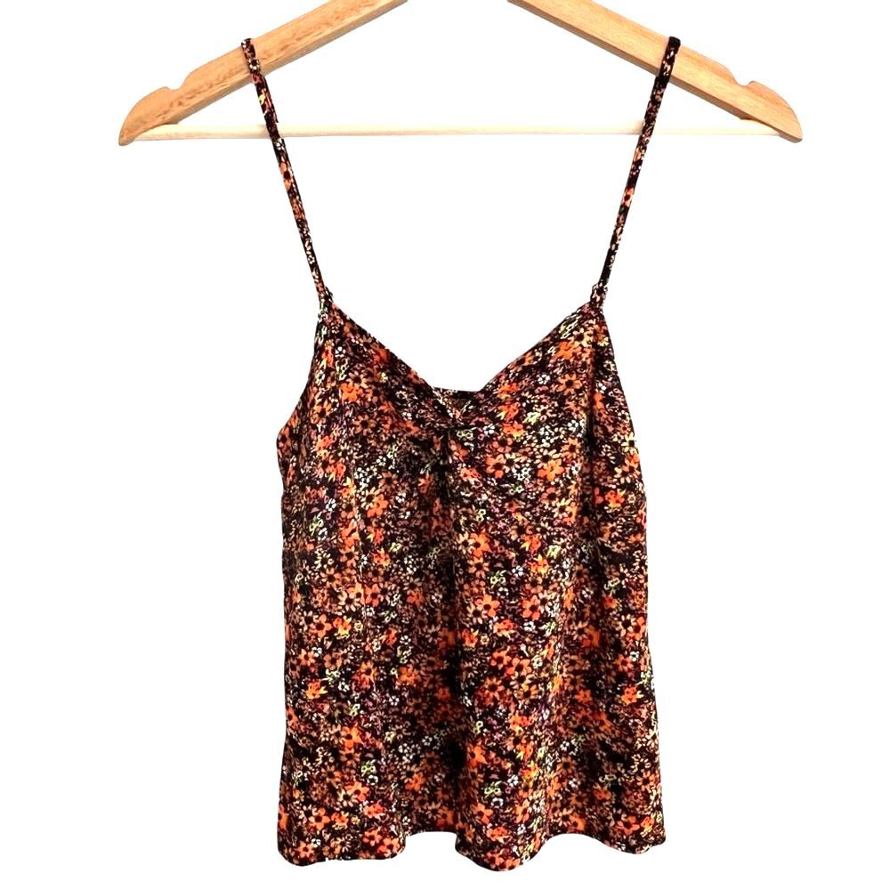 Y2K Babydoll Ditsy Floral Camisole Top Size XS Cottage Prairie Chic Dark Fairy